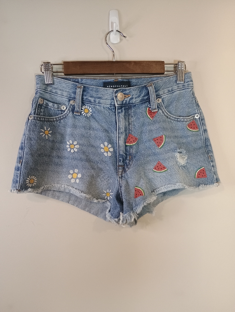 Aeropostale Mini Denim Shorts Women's Size 2 - Picture 2 of 9